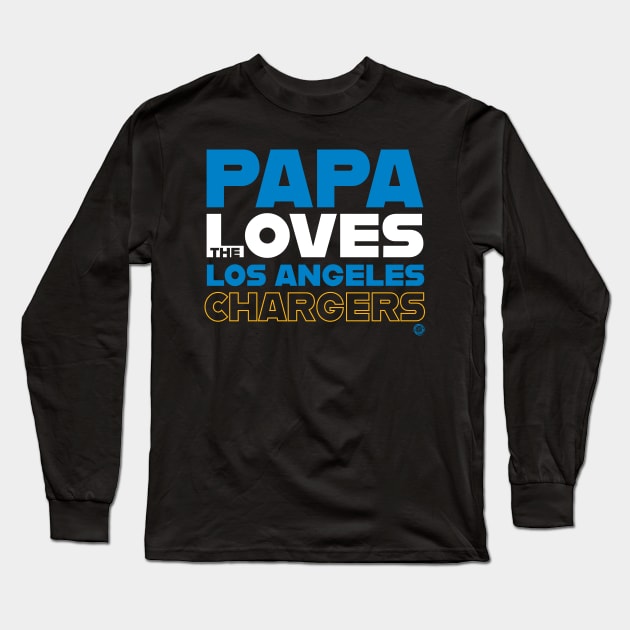 Papa Loves the Los Angeles Chargers Long Sleeve T-Shirt by Goin Ape Studios